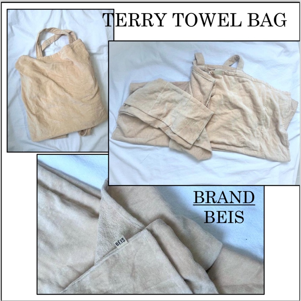 BEIS Tan Terry Towel Duffel Bag